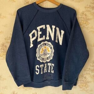 80s Bleached Penn State Crewneck Sweatshirt Size L